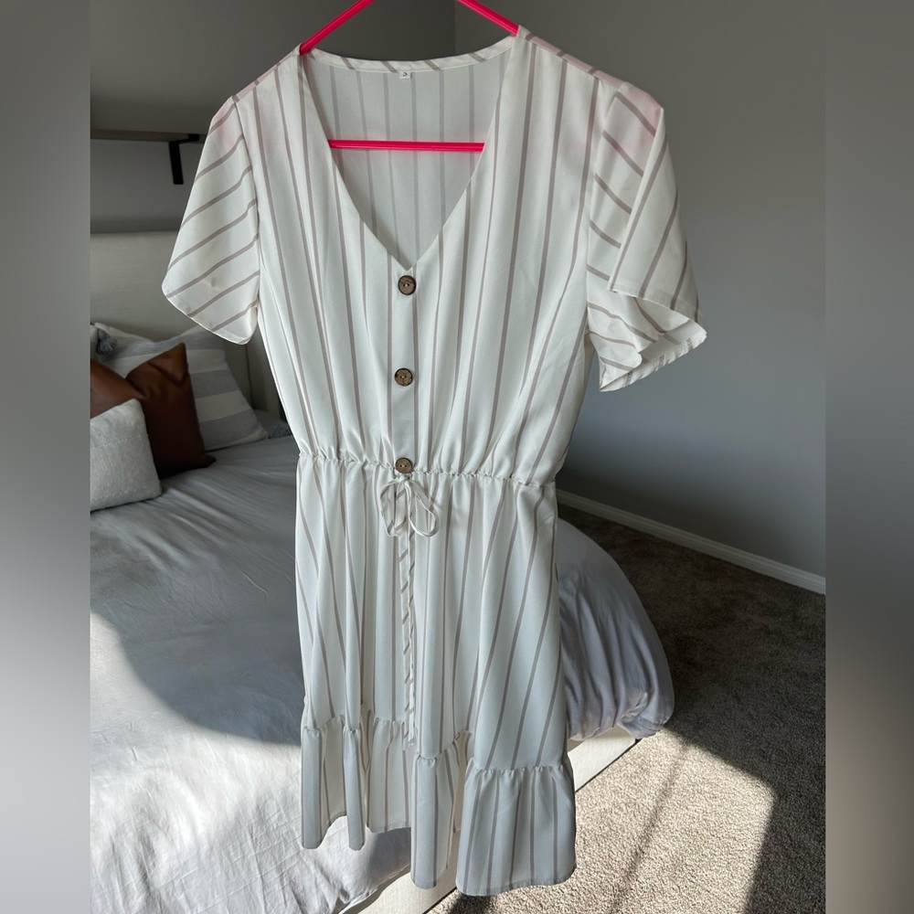 White Button-Down Dress